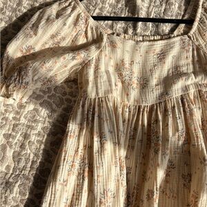 Rylee + Cru Cream and Orange Floral Dress